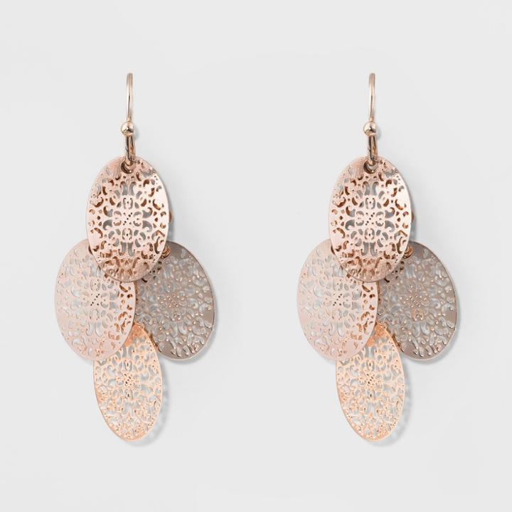 Filigree Chandelier Earrings - A New Day Rose Gold
