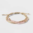 Semi-precious Rose Quartz Multi-strand Bracelet - Universal Thread Pink