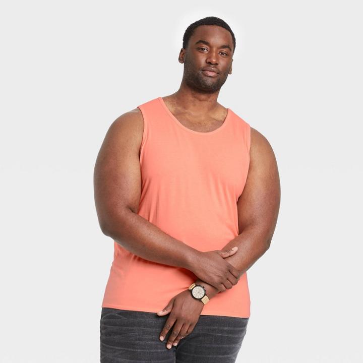 Men's Tall Standard Fit Jersey Tank Top - Goodfellow & Co Orange