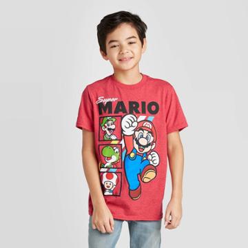 Super Mario Petiteboys' Mario Short Sleeve T-shirt - Red