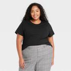 Women's Plus Size Short Sleeve T-shirt - A New Day Black