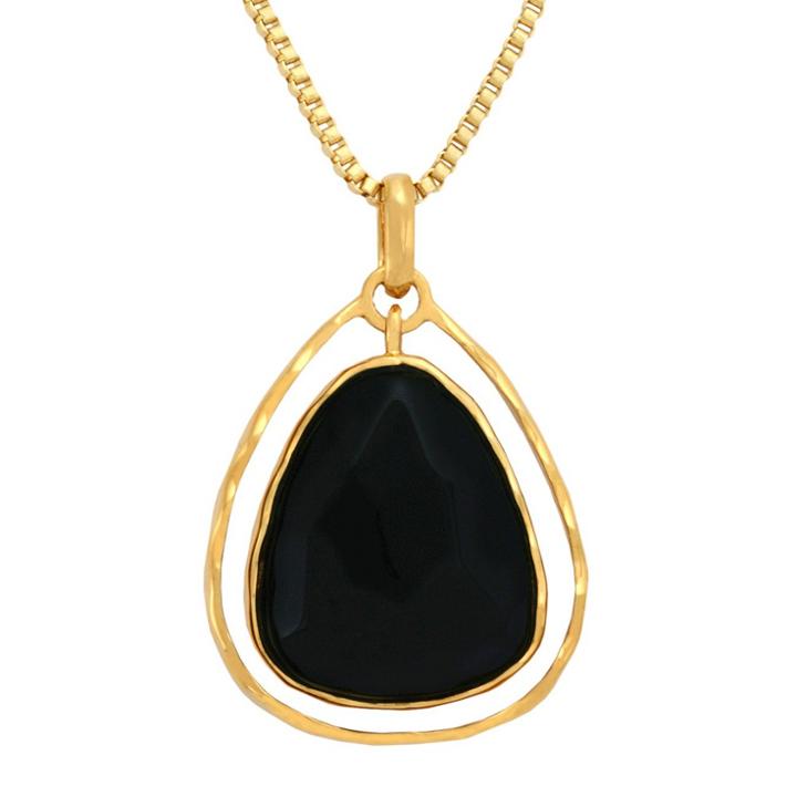 Target Triangle Onyx Pendant - Gold, Yellow