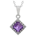 1 1/4 Tcw Tiara Amethyst Crown Pendant In Sterling Silver, Women's, Purple