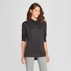 Women's Long Sleeve Cowl Neck Top - A New Day Charcoal (grey)
