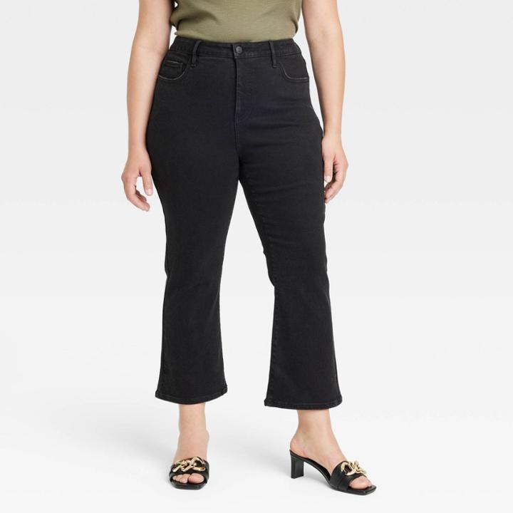 Women's Plus Size High-rise Demi-boots Ankle Jeans - Ava & Viv Black Denim