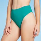 Women's High Leg High Waist Extra Cheeky Bikini Bottom - Shade & Shore Waterfall