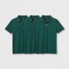 Boys' 3pk Short Sleeve Pique Uniform Polo Shirt - Cat & Jack Dark Green