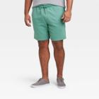 Men's 8.5 Big & Tall Regular Fit Fleece Shorts - Goodfellow & Co Dusky Green