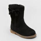 Toddler Girls' Olivia Zipper Slip-on Riding Boots - Cat & Jack Black