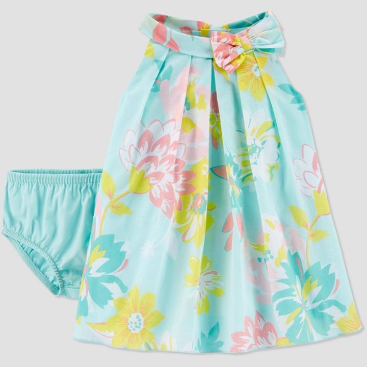 Baby Girls' Floral Dress - Just One You Made By Carter's Blue Newborn, Girl's