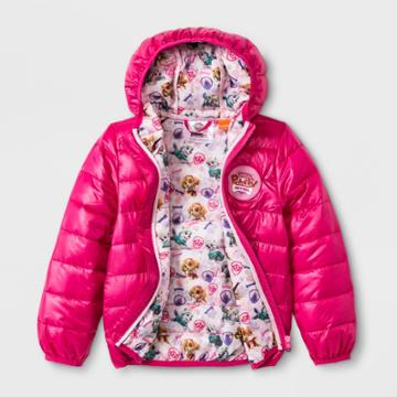 Toddler Girls' Paw Patrol Hooded Quilted Jacket - Fuchsia