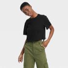 Women's Side Ruched Short-sleeve T-shirt - Universal Thread Black