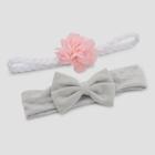 Baby Girls' 2pk Velveteen Bow Headwrap - Just One You Made By Carter's Gray