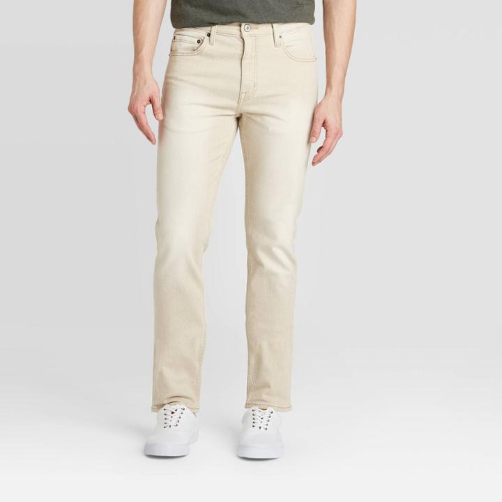 Men's Slim Lightweight Denim - Goodfellow & Co Khaki 28x30,