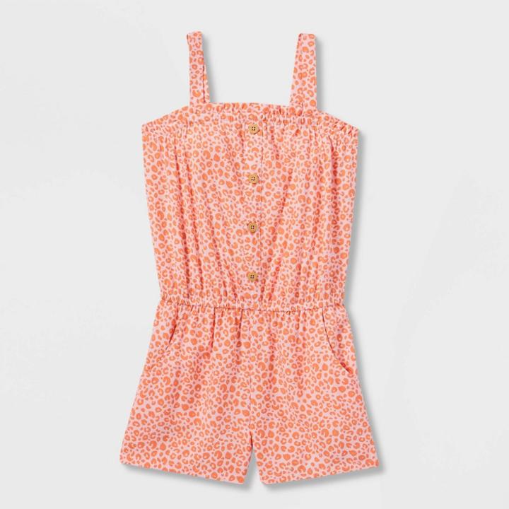 Girls' Sleeveless Printed Romper - Cat & Jack