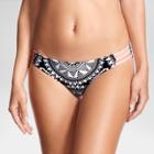 Women's Strappy Hipster Bikini Bottom - Xhilaration Black/white Print