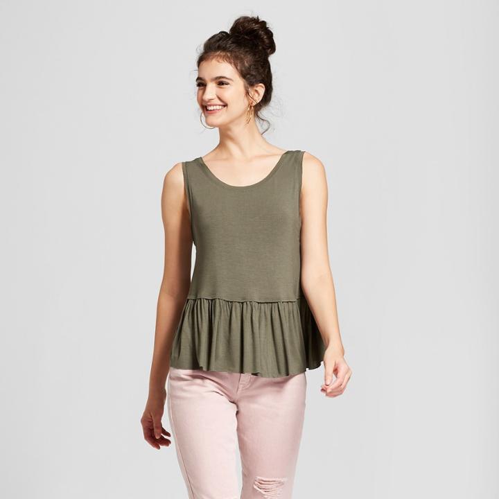 Women's Peplum Tank Top - Mossimo Supply Co. Olive (green)