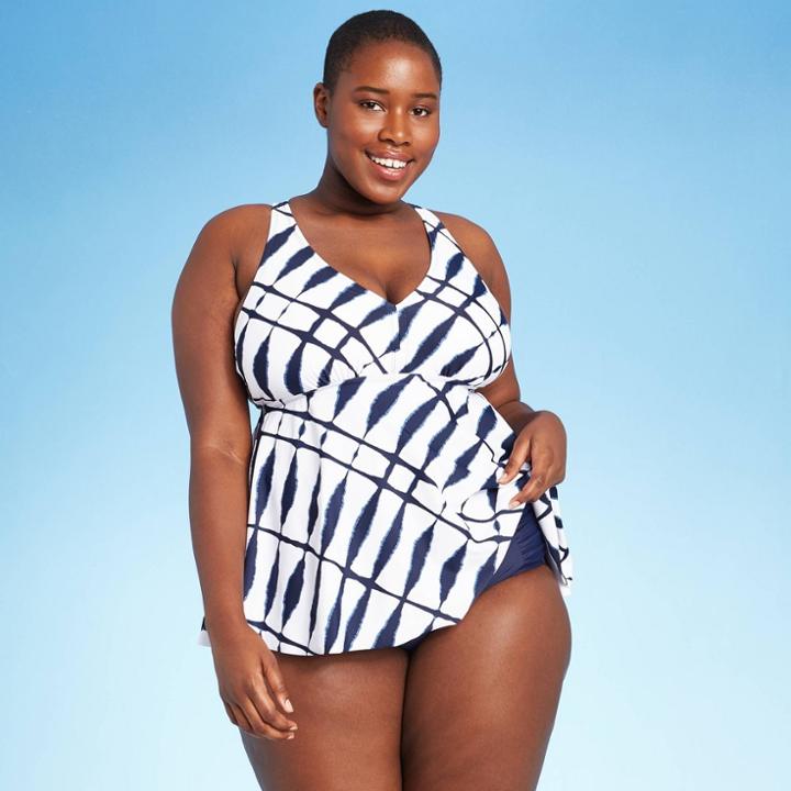 Kona Sol Women's Plus Size Flowy Racerback Tankin Top - Kona