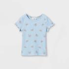 Toddler Girls' Printed Ribbed Short Sleeve T-shirt - Cat & Jack