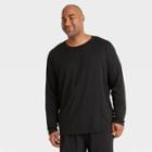 Men's Big & Tall Long Sleeve Performance T-shirt - All In Motion Black