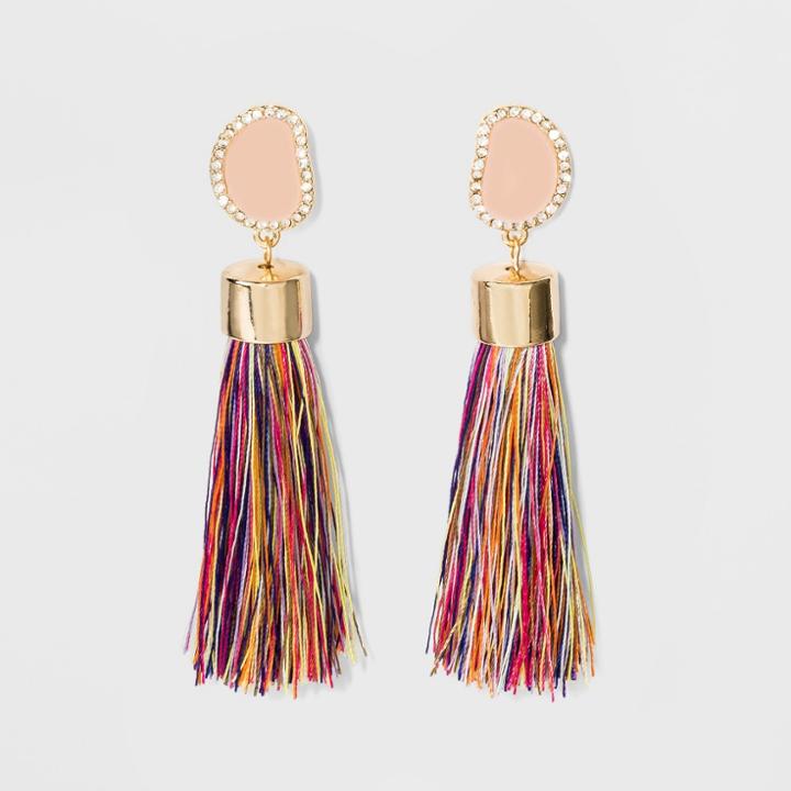 Sugarfix By Baublebar Druzy Studs Fringe Drop Earrings, Girl's,