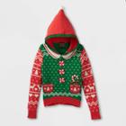Well Worn Kids' Traditional Hooded Ugly Pullover Sweater - Green