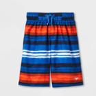 Speedo Boys' Surfrider Striped Swim Trunks - Blue/orange