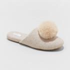 Women's Victoria Pom Scuff Loafer Slippers - Stars Above Taupe