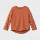 Toddler Girls' Solid Long Sleeve T-shirt - Cat & Jack Brown