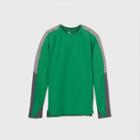 Boys' Long Sleeve Solid Colorblock Soft Gym T-shirt - All In Motion Green