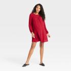The Nines By Hatch Long Sleeve Crepe Maternity Dress Red Floral Print