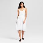 Women's Striped High Low Smocked Skirt - Mossimo White