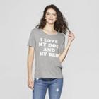 Women's Short Sleeve Love My Dog & Bed T-shirt - Fifth Sun (juniors') - Gray