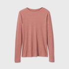 Women's Plus Size Long Sleeve Slim Fit Rib T-shirt - Universal Thread Burgundy