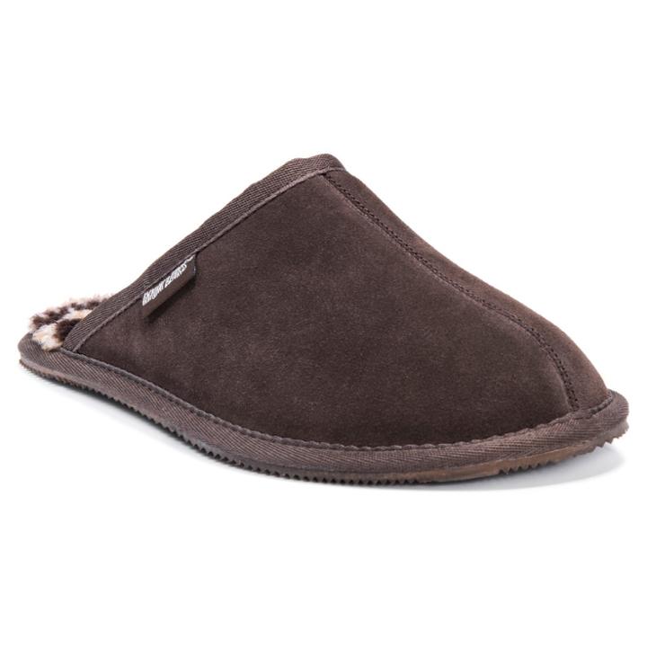 Men's Muk Luks Printed Berber Suede Scuff Slippers - Brown