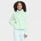 Girls' High Pile Sherpa Fleece Pullover Sweatshirt - All In Motion Green