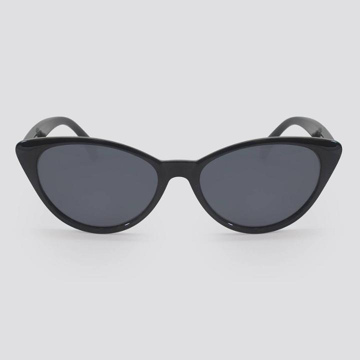 Women's Plastic Cateye Sunglasses - A New Day Black, Women's,