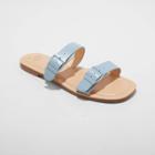 Women's Penny Two Band Buckle Sandals - A New Day Blue