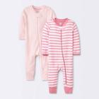 Baby 2pc Waffle Romper - Cloud Island Pink