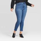 Women's Plus Size Beaded Tape High-rise Skinny Jeans - Universal Thread Medium Wash