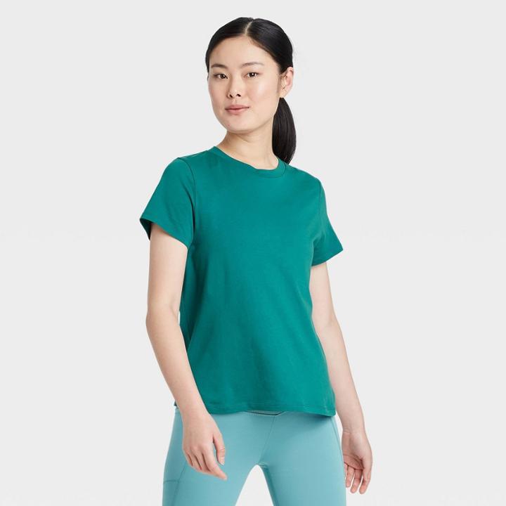 Women's Short Sleeve Cinch Back T-shirt - All In Motion Teal
