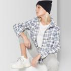 Women's Plaid Long Sleeve Button-down Shirt - Wild Fable Ivory