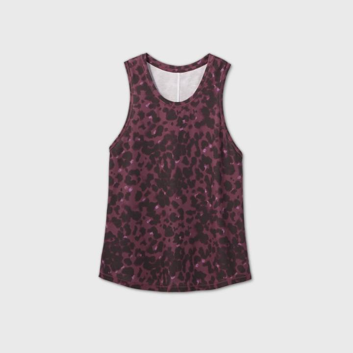 Women's Leopard Print Active Tank Top - All In Motion Berry