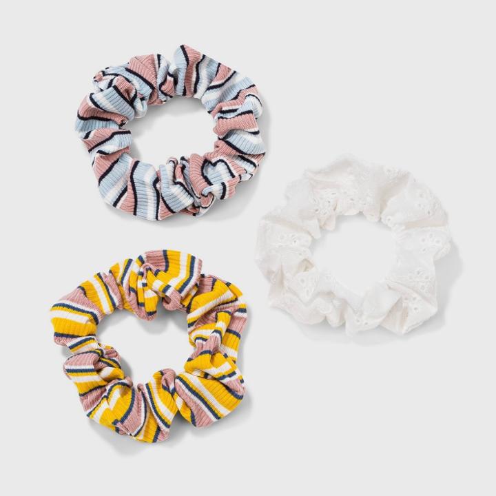 Stripe/eyelet Hair Twister Set 3pc - Wild Fable