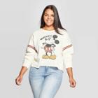 Disney Women's Mickey Plus Size Sweatshirt (juniors') - Cream 2x, Size: