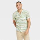 Men's Short Sleeve Button-down Camp Shirt - Goodfellow & Co Aqua Green