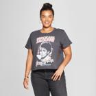 Women's Michael Jackson Plus Size King Of Pop Short Sleeve Cropped Graphic T-shirt (juniors') Black