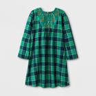 Happy By Pink Chicken Girls' Tartan A Line Dress - Green