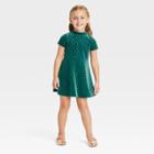 Toddler Girls' Polka Dots Short Sleeve Dress - Cat & Jack Jade Green