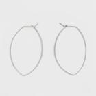 Target Silver Plated Open Wire Oval Shape Hoop Earrings - A New Day